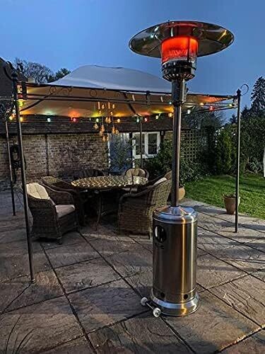Outdoor Patio Gas Heater Garden, Camp, BBQ Parties Stainless Steel Pyramid Style