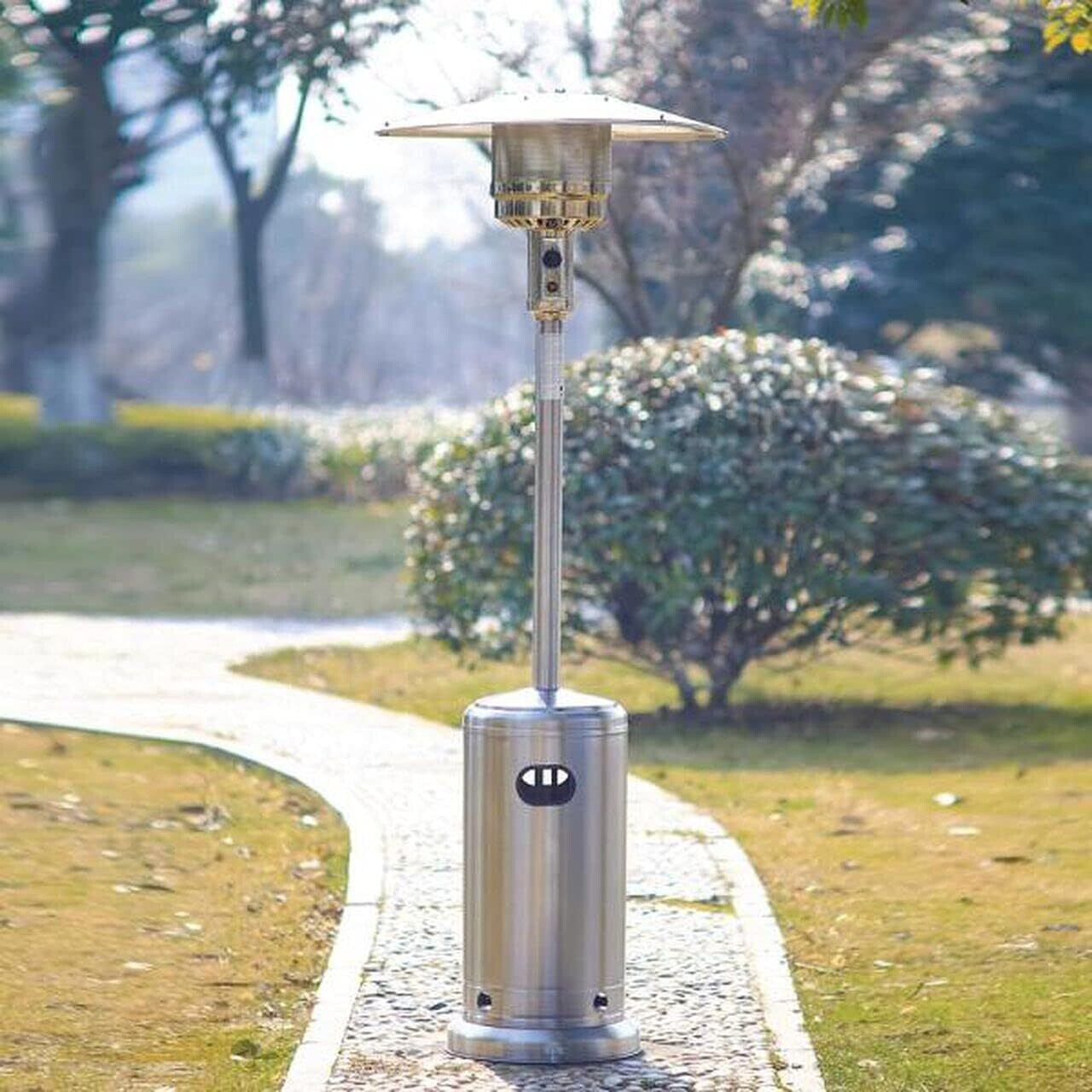 Outdoor Patio Gas Heater Garden, Camp, BBQ Parties Stainless Steel Pyramid Style