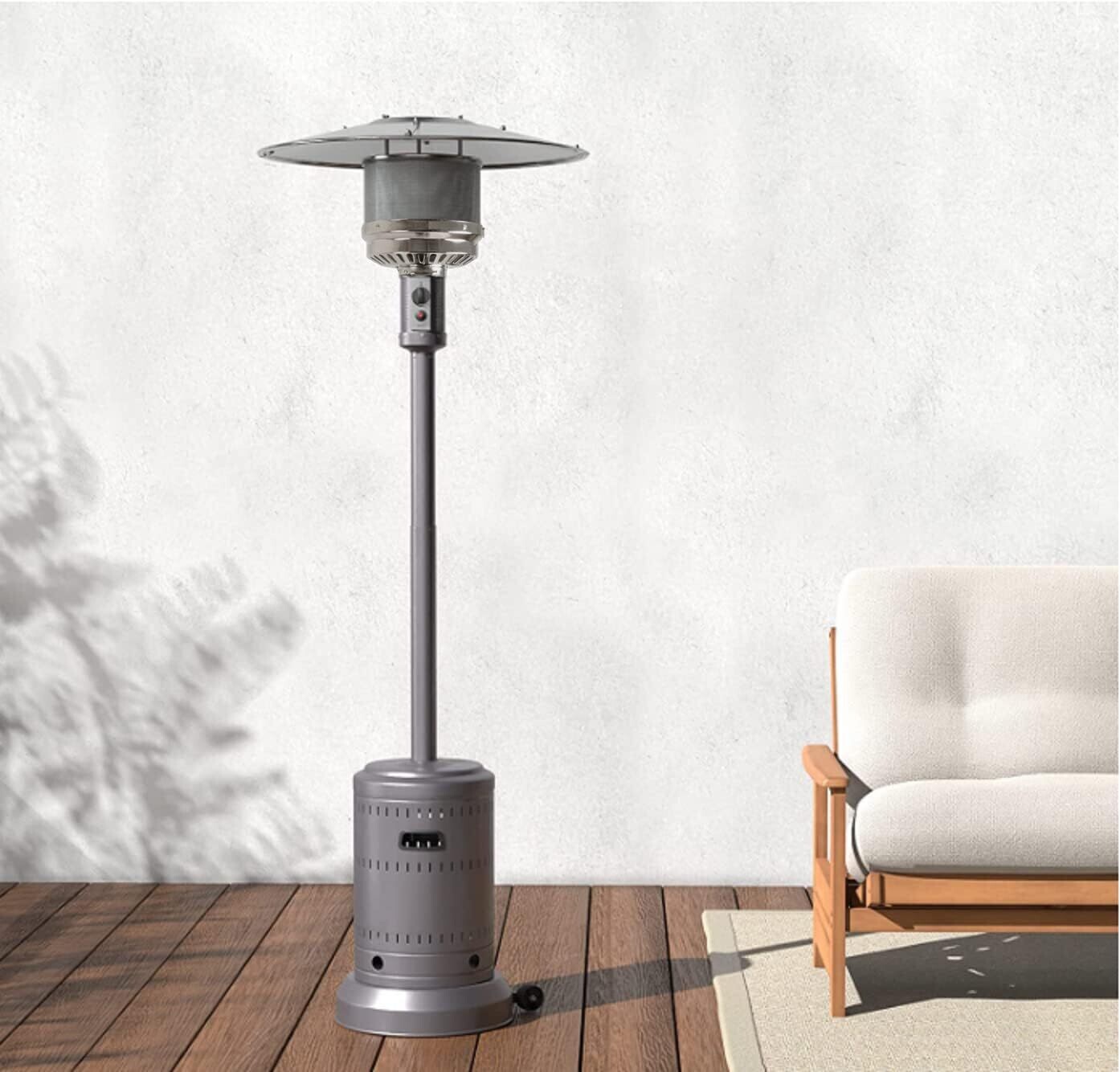Commercial & Residential Outdoor Mushroom Patio Heater with Wheels, Propane 46,000 BTU