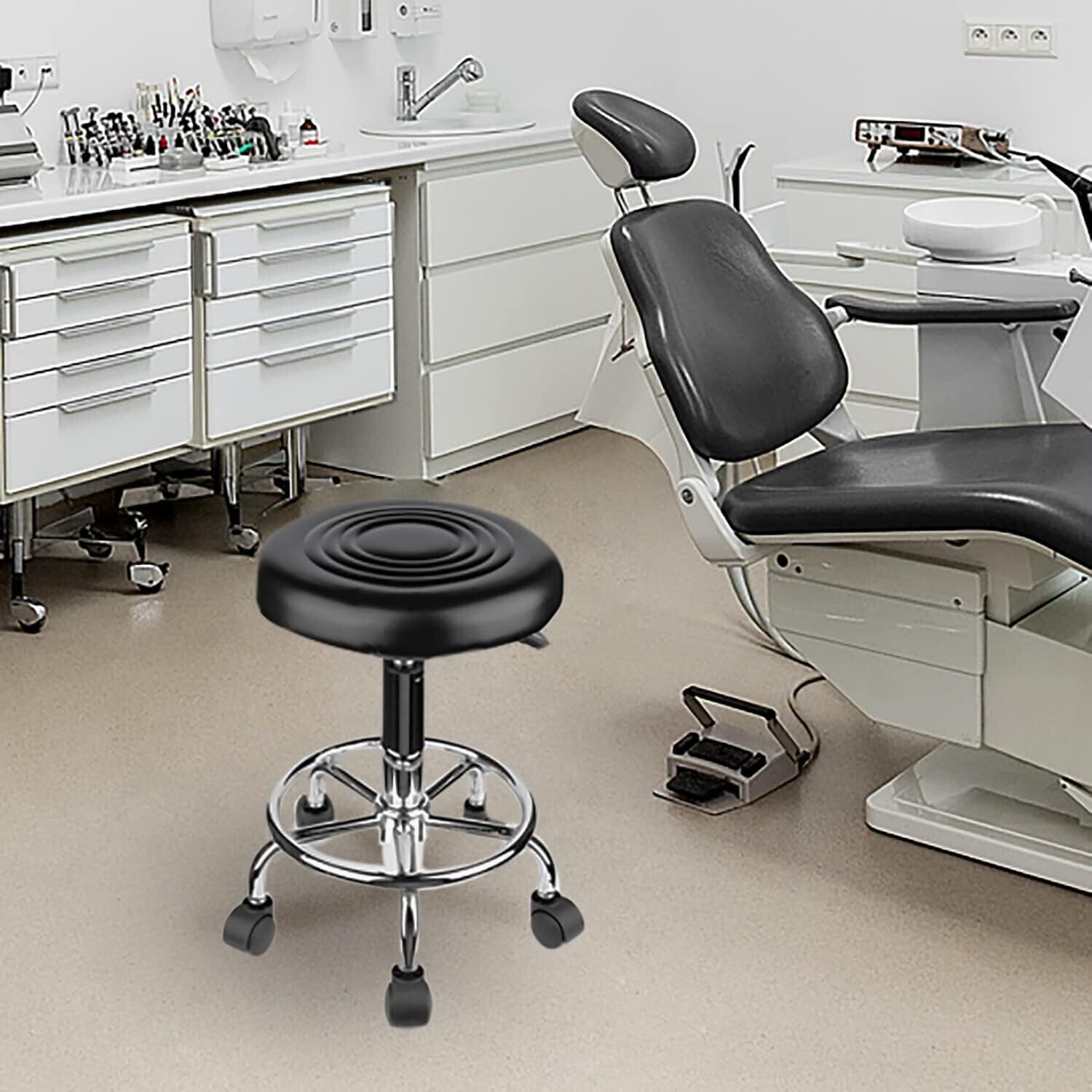 Ergonomic Rolling Work Stool – Swivel Bar Stool with Adjustable Height for Practice, Office, and Home Use