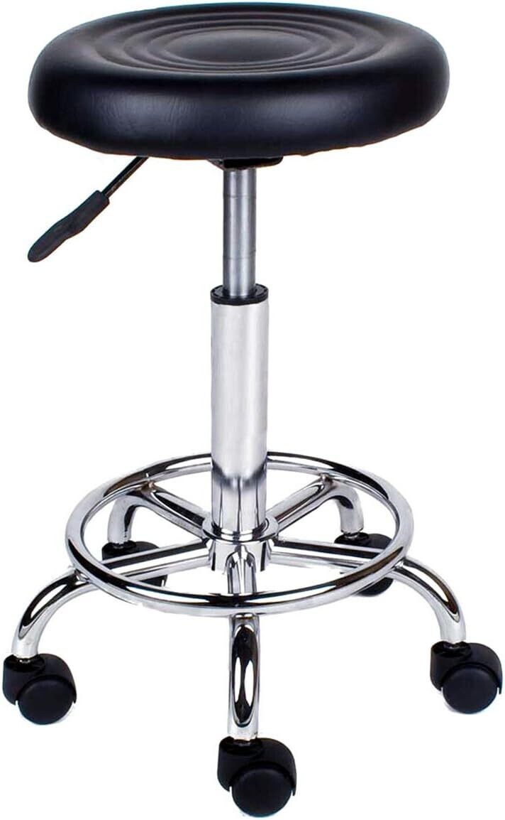 Ergonomic Rolling Work Stool – Swivel Bar Stool with Adjustable Height for Practice, Office, and Home Use