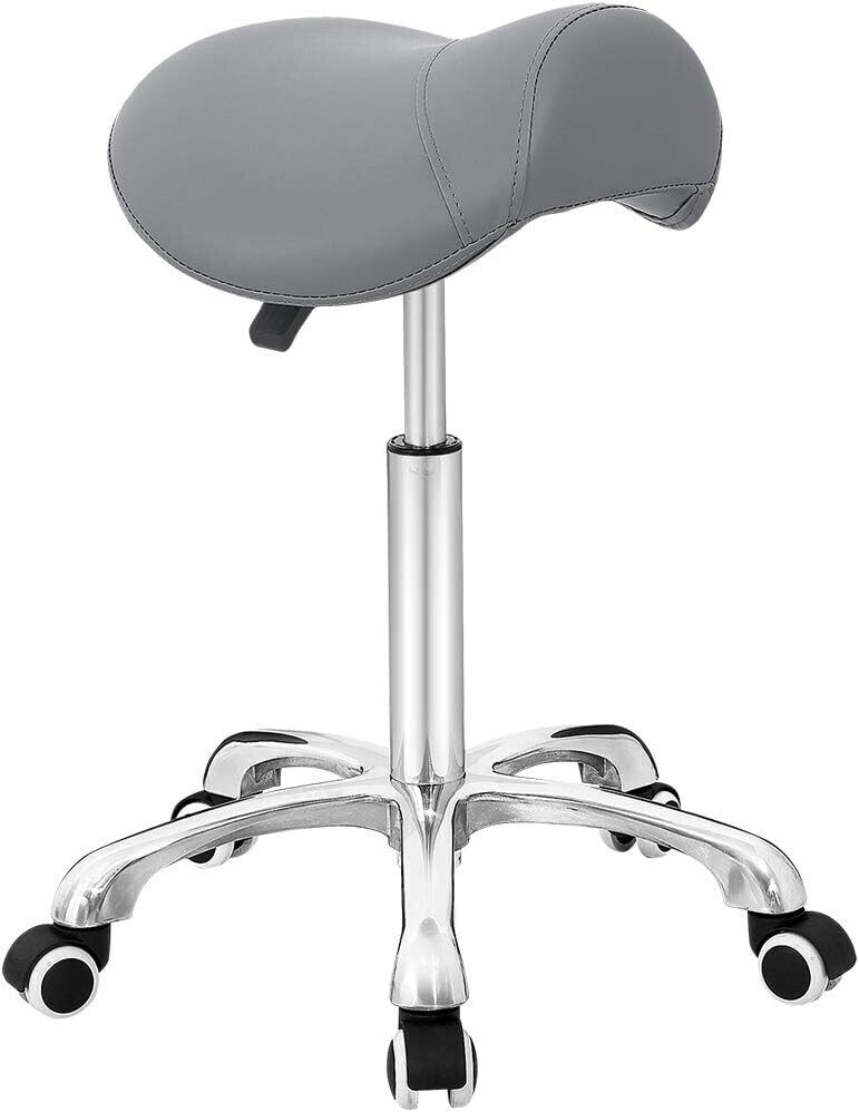 Adjustable Hydraulic Saddle Stool - Massage Rolling Work Chair with Wheels, Ideal for Beauty Salons, Kitchens, and Spas for Comfort and Mobility