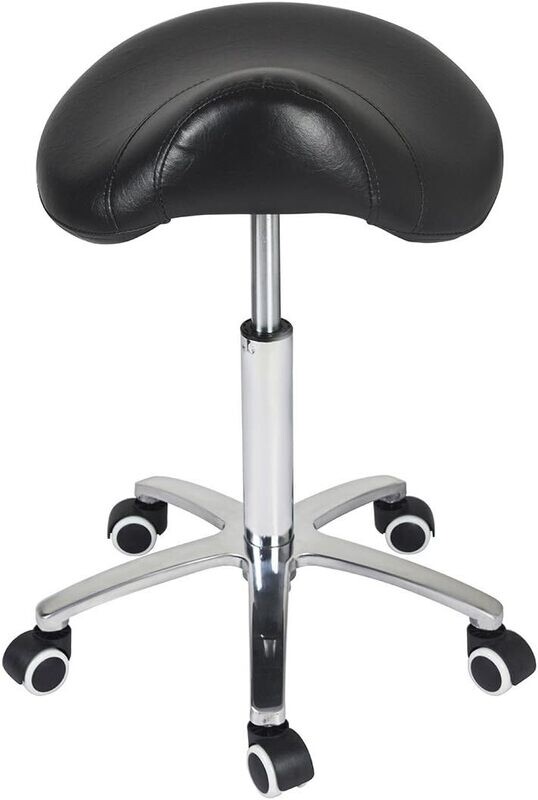 Adjustable Hydraulic Saddle Stool Massage Rolling Work Chair with Wheels For Beauty Salon Kitchen Spa,