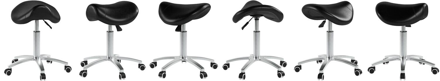 Adjustable Hydraulic Saddle Stool - Massage Rolling Work Chair with Wheels, Ideal for Beauty Salons, Kitchens, and Spas for Comfort and Mobility