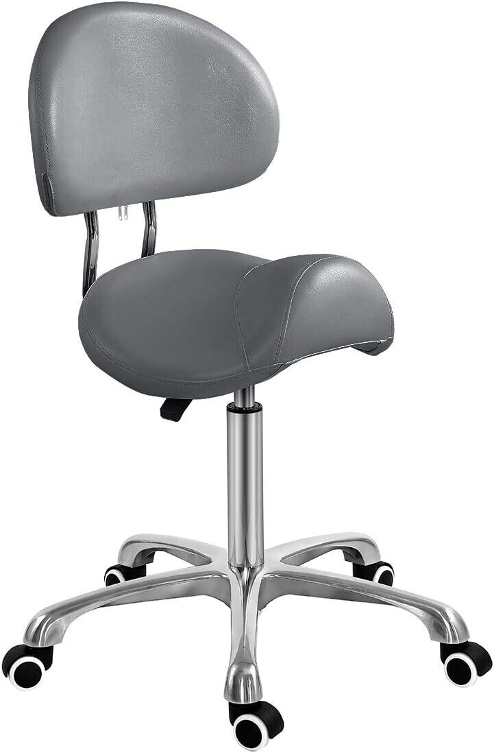 Adjustable Hydraulic Saddle Stool - Massage Rolling Work Chair with Wheels, Ideal for Beauty Salons, Kitchens, and Spas for Comfort and Mobility