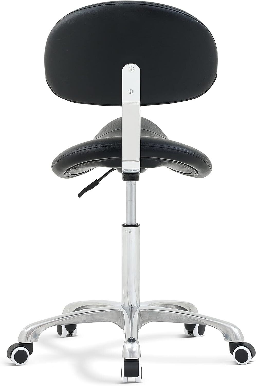 Adjustable Hydraulic Saddle Stool - Massage Rolling Work Chair with Wheels, Ideal for Beauty Salons, Kitchens, and Spas for Comfort and Mobility