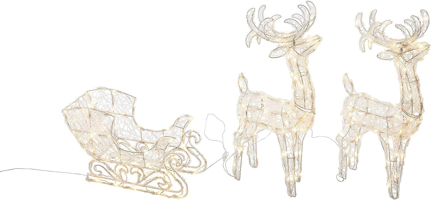 Decorative Reindeer with Sleigh – Festive Christmas Decoration for Indoor and Outdoor Display