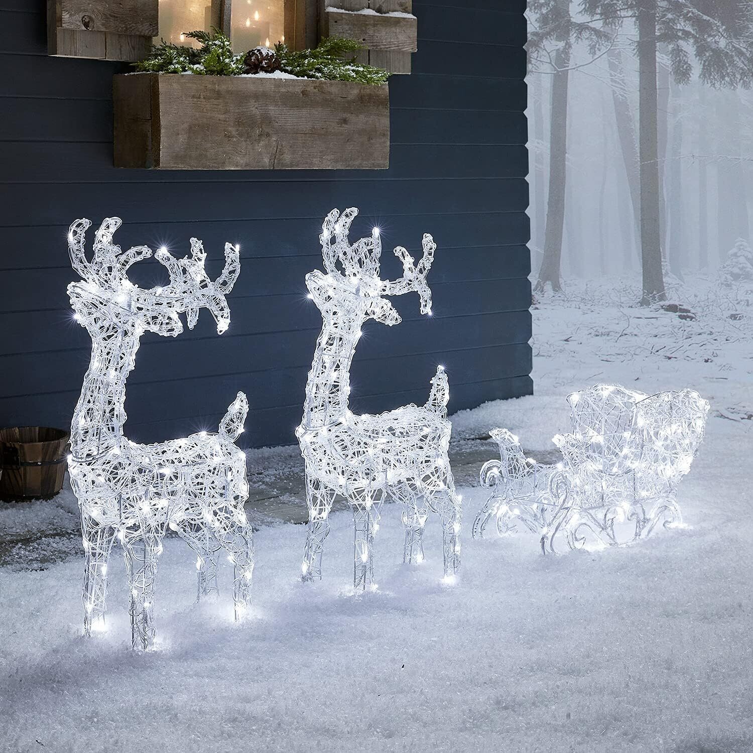 Decorative Reindeer With Sleigh Decoration