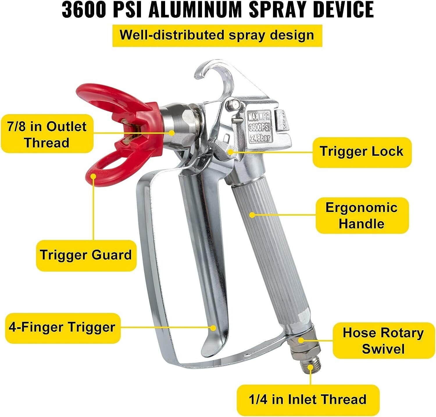Airless Paint Spray Kit with 50 Feet Blue Hose – High Pressure Sprayer for Smooth, Even Coating
