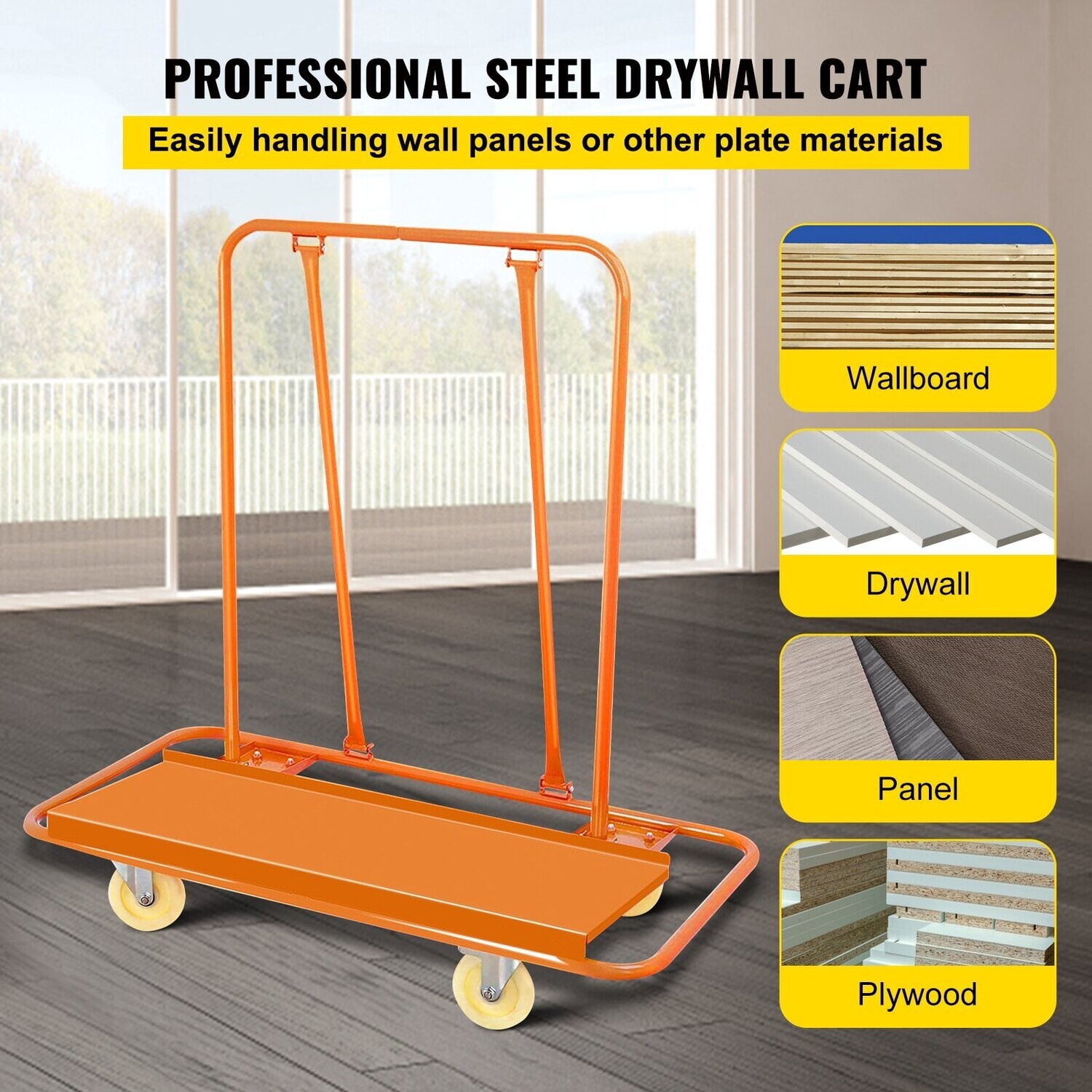 Drywall Rolling Lifter – Panel Hoist Jack for Efficient Drywall and Sheetrock Lifting and Installation