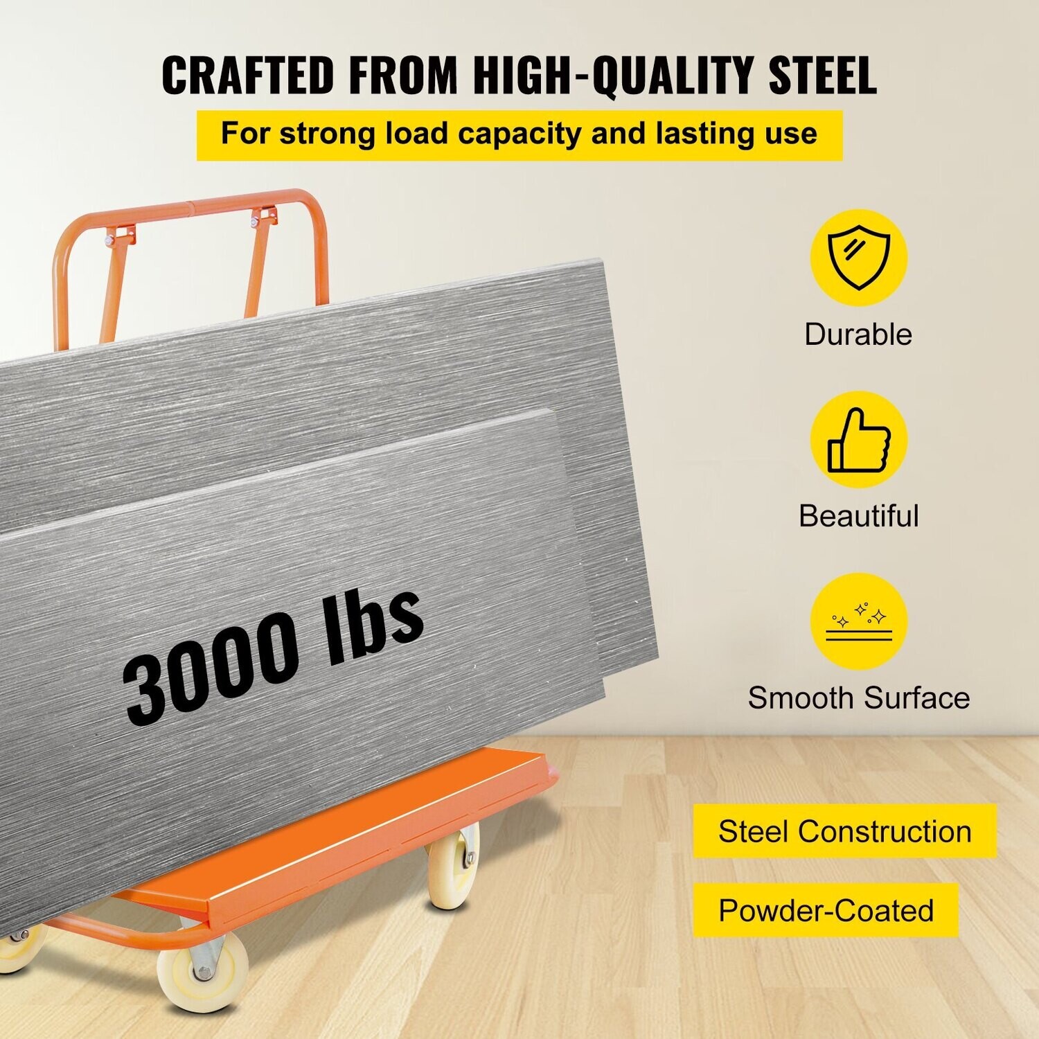 Drywall Rolling Lifter – Panel Hoist Jack for Efficient Drywall and Sheetrock Lifting and Installation
