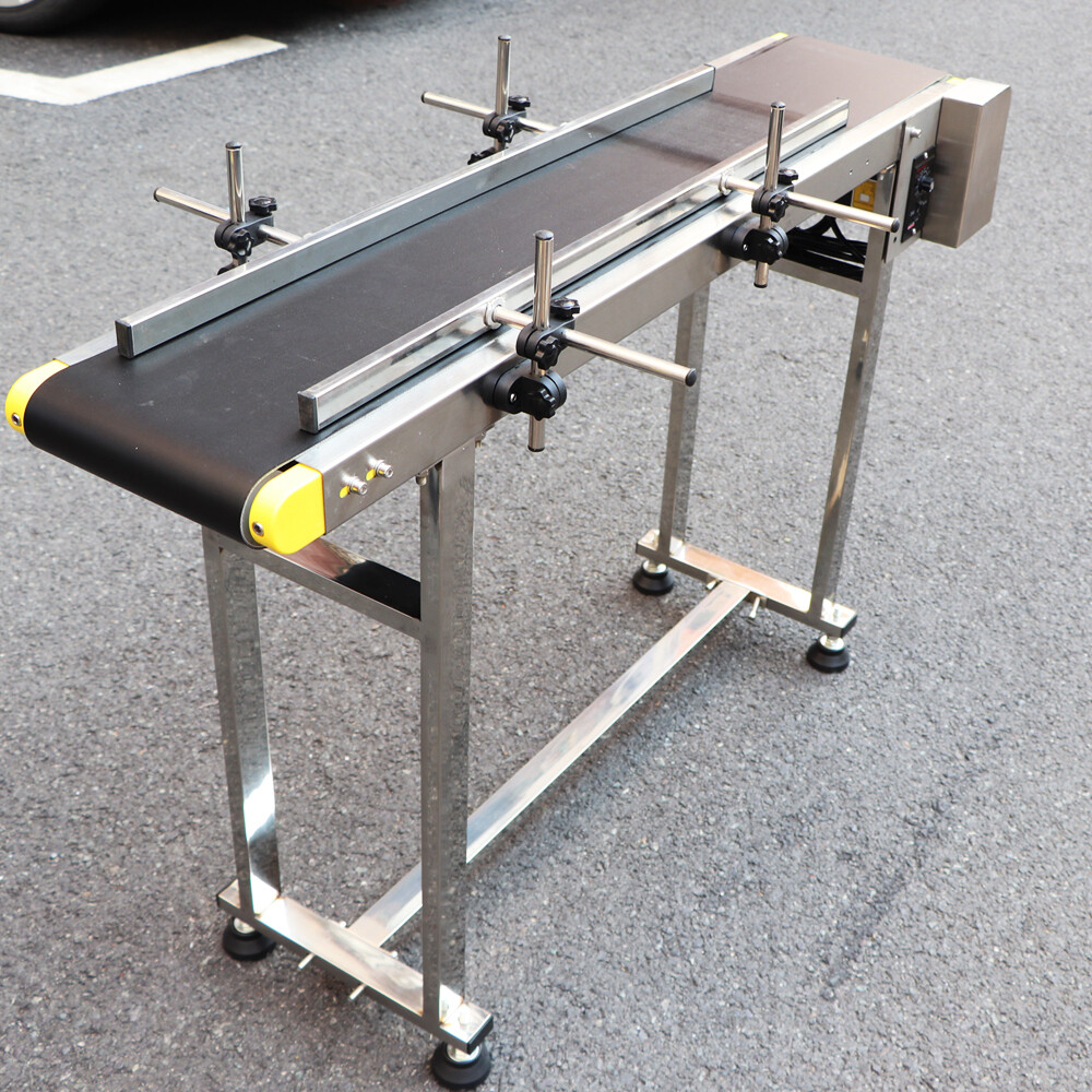 Commercial Steel Conveyor Belt Machine – Automatic Electric Conveyor with Adjustable Guardrail, 200-500mm Width, Ideal for Efficient Material Transport