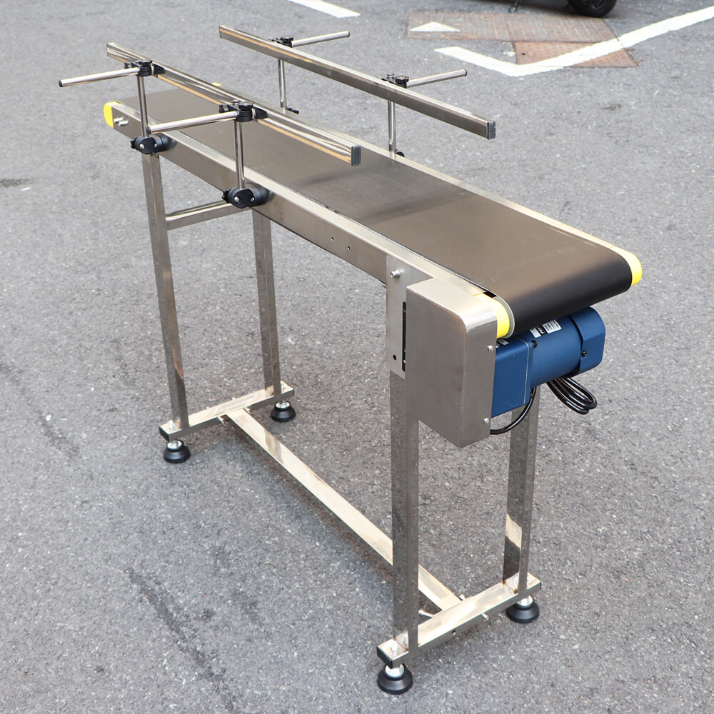 Commercial Steel Conveyor Belt Machine – Automatic Electric Conveyor with Adjustable Guardrail, 200-500mm Width, Ideal for Efficient Material Transport