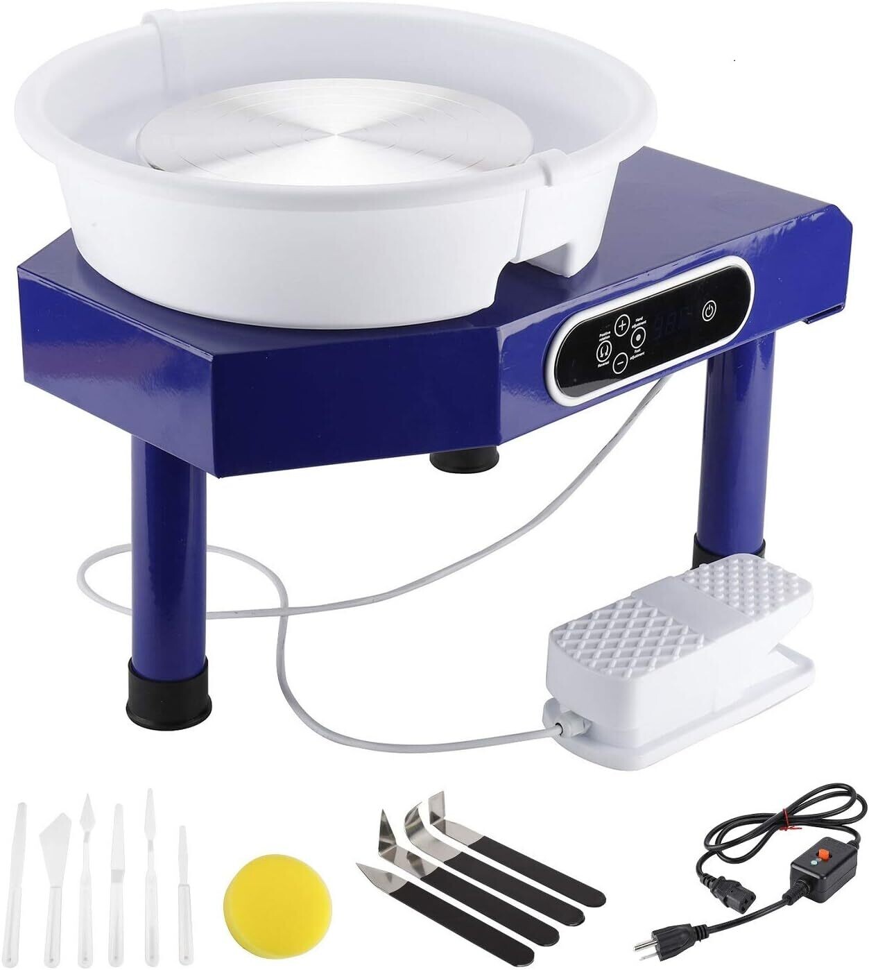 25cm Ceramic Pottery Wheel Forming Machine with Foot Pedal - Complete Sculpting Tools Set for Pottery Making and Art Projects