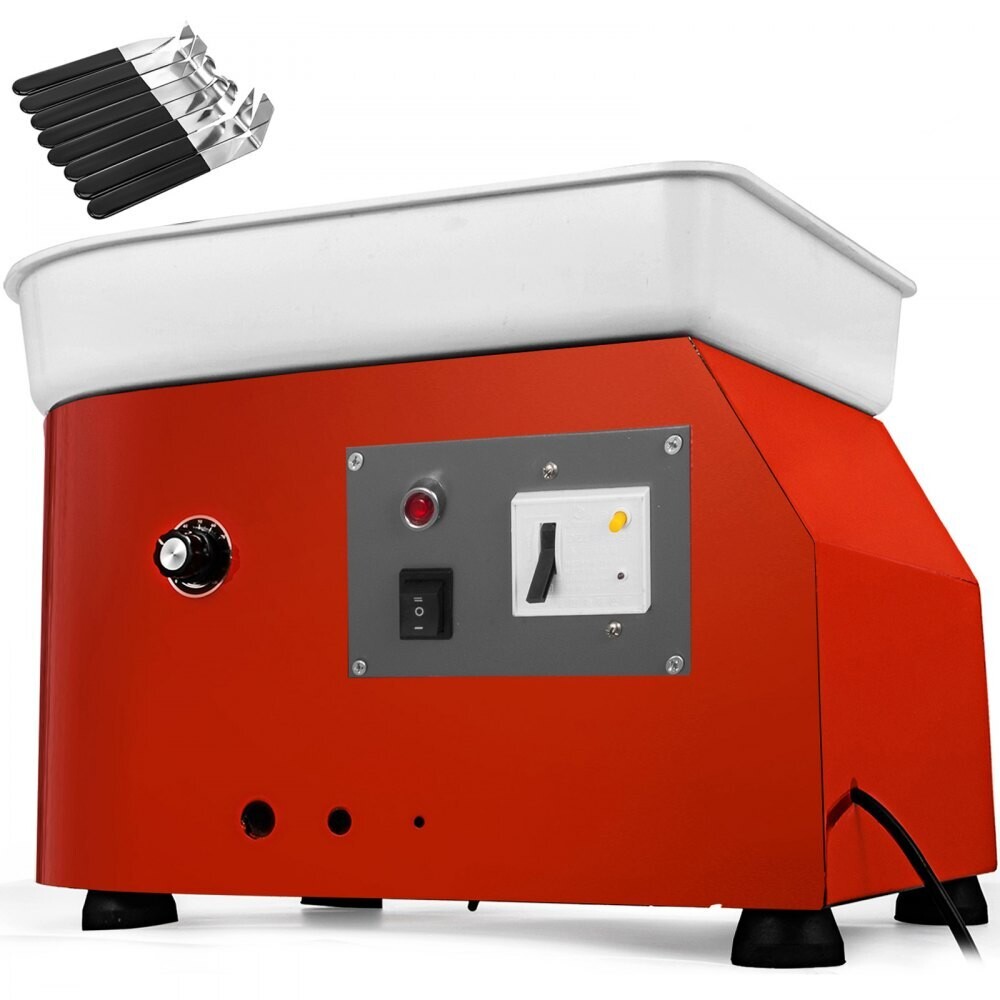 25cm Ceramic Pottery Wheel Forming Machine with Foot Pedal - Complete Sculpting Tools Set for Pottery Making and Art Projects