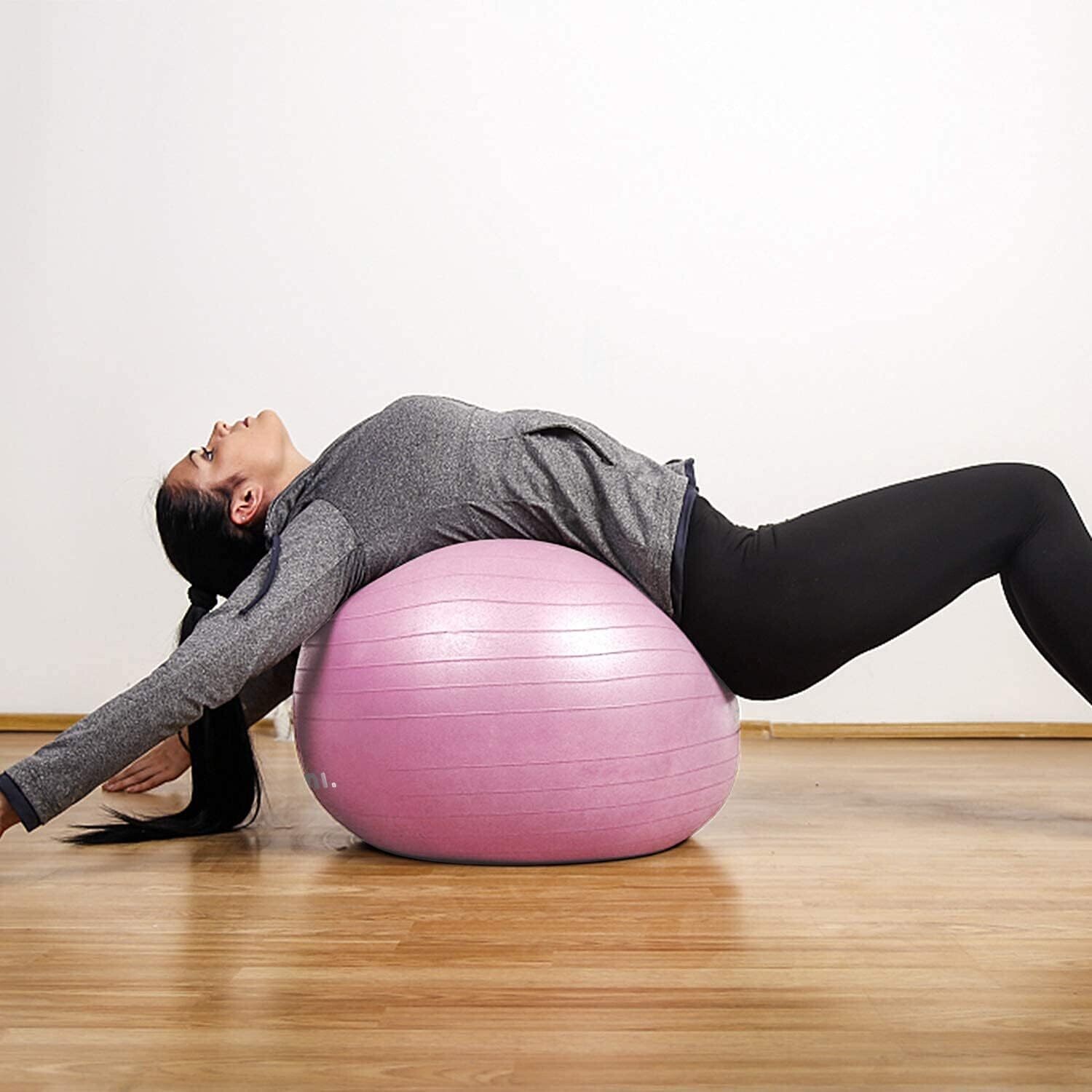 500 kg Load Capacity Anti-Burst Fitness Ball (48 cm - 75 cm) with Pump - Ideal for Yoga, Pilates, Balance Exercises, and Core Training