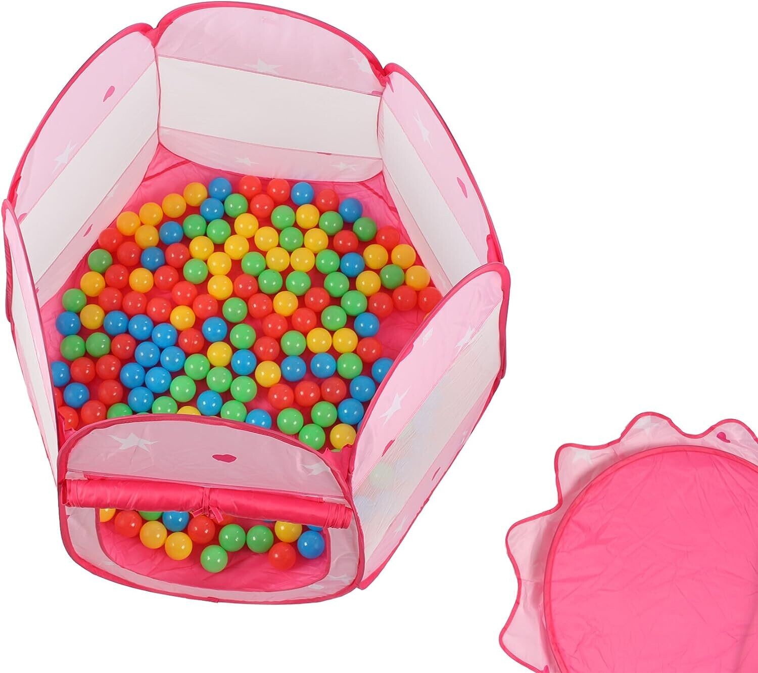 Children&#39;s Play Tent with 100 Balls &amp; Bag, Ball Pit with Lock, Indoor and Outdoor Play Tent for Kids, Fun &amp; Safe Playtime