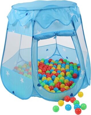 Children's Play Tent with 100 Balls & Bag Ball Pit Lock for Indoor and Outdoor Use