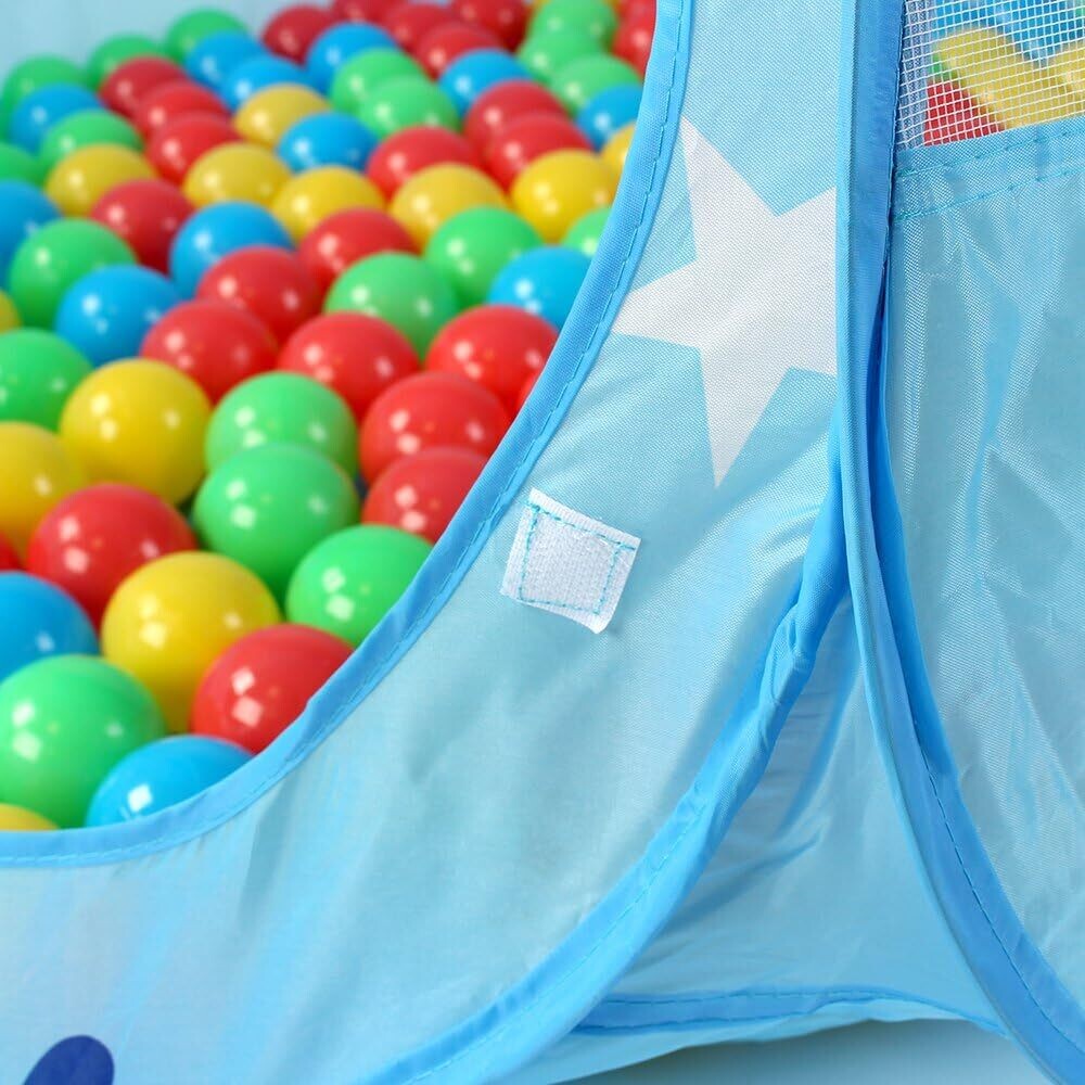 Children&#39;s Play Tent with 100 Balls &amp; Bag, Ball Pit with Lock, Indoor and Outdoor Play Tent for Kids, Fun &amp; Safe Playtime