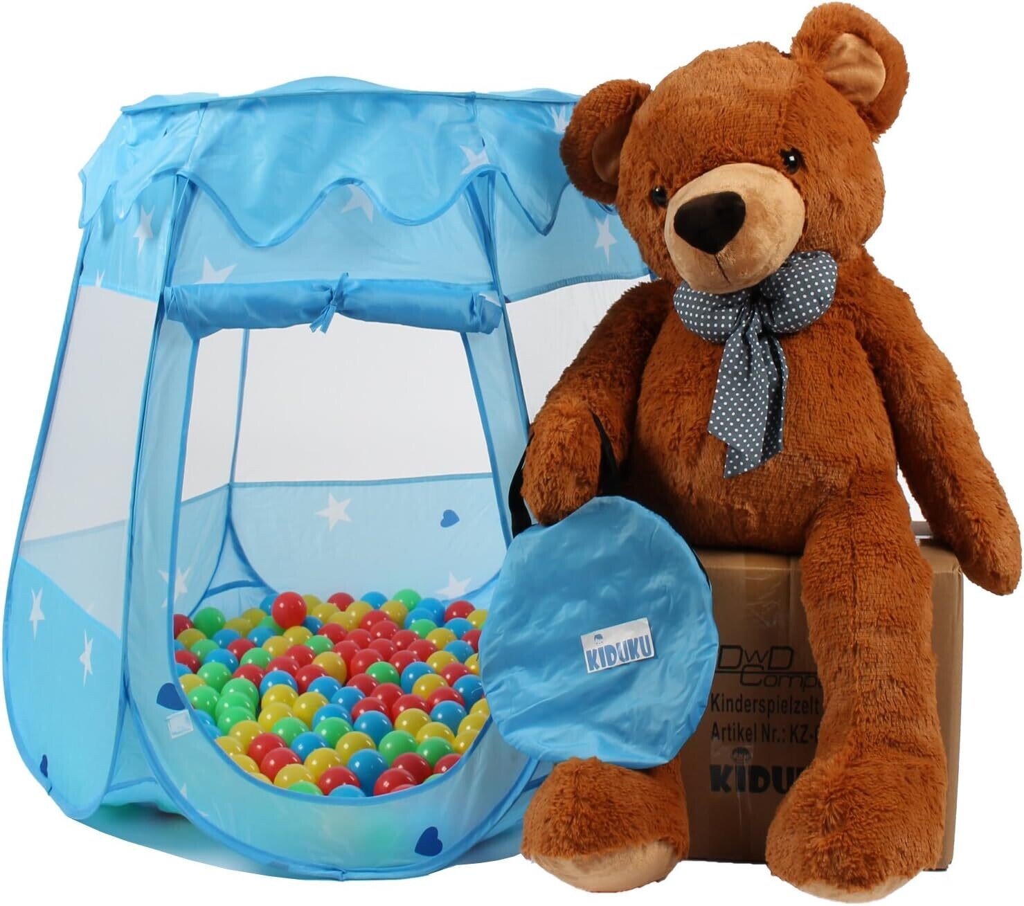 Children&#39;s Play Tent with 100 Balls &amp; Bag, Ball Pit with Lock, Indoor and Outdoor Play Tent for Kids, Fun &amp; Safe Playtime