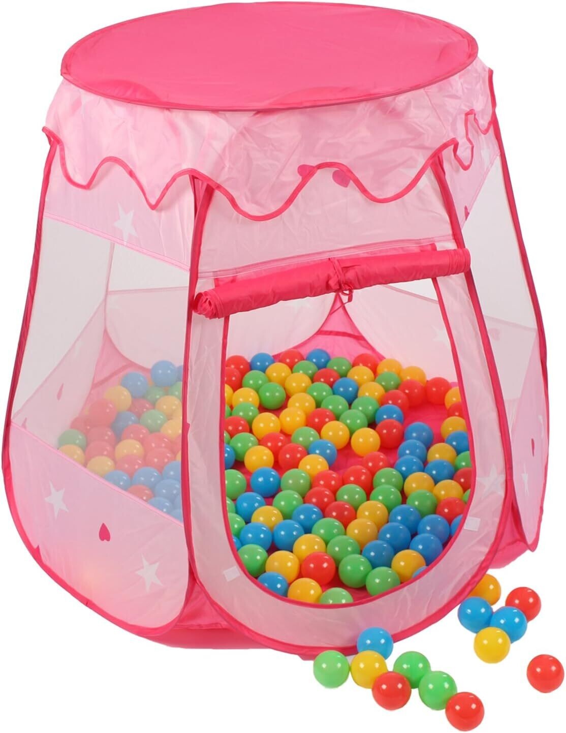 Children&#39;s Play Tent with 100 Balls &amp; Bag, Ball Pit with Lock, Indoor and Outdoor Play Tent for Kids, Fun &amp; Safe Playtime