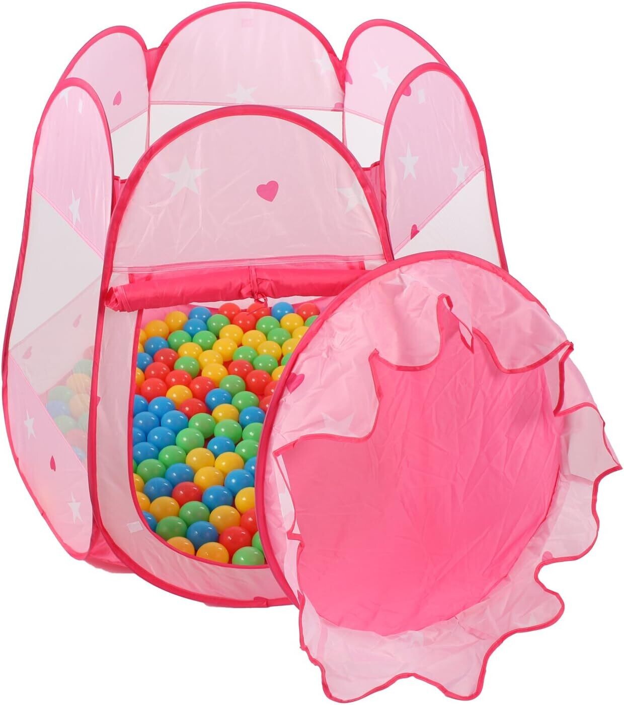Children&#39;s Play Tent with 100 Balls &amp; Bag, Ball Pit with Lock, Indoor and Outdoor Play Tent for Kids, Fun &amp; Safe Playtime