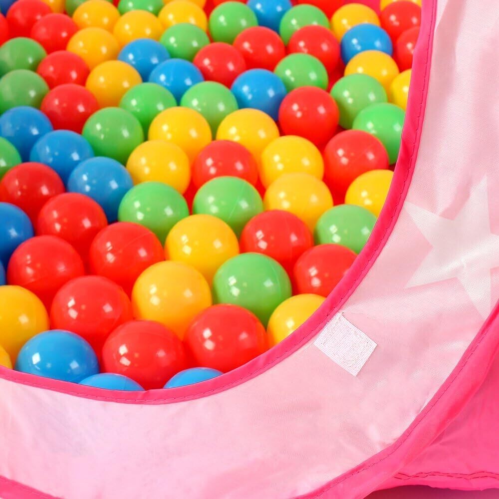 Children&#39;s Play Tent with 100 Balls &amp; Bag, Ball Pit with Lock, Indoor and Outdoor Play Tent for Kids, Fun &amp; Safe Playtime