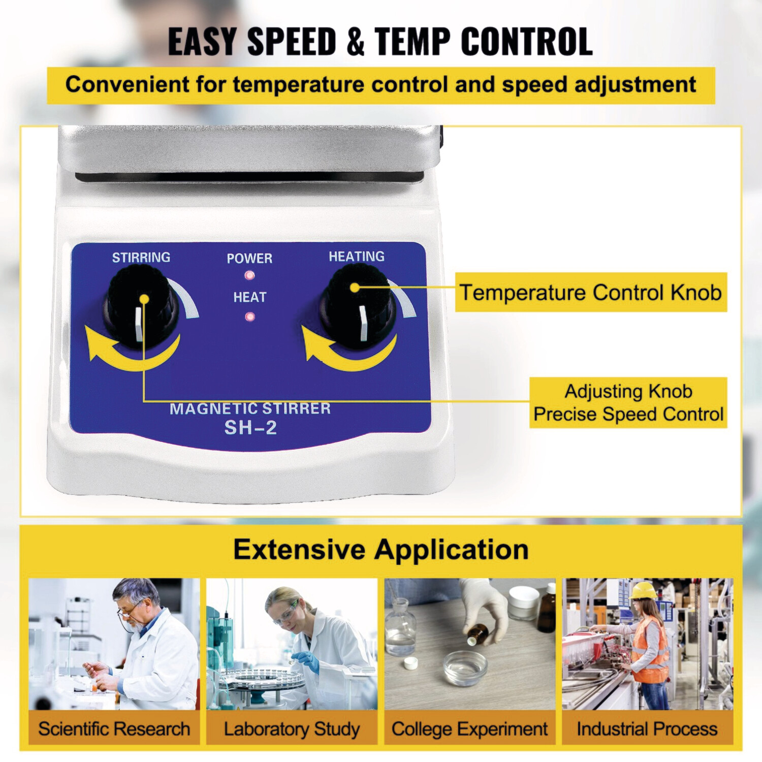 Magnetic Stirrer Hotplate, Heating Plate  with 2000ml Mixing Capacity