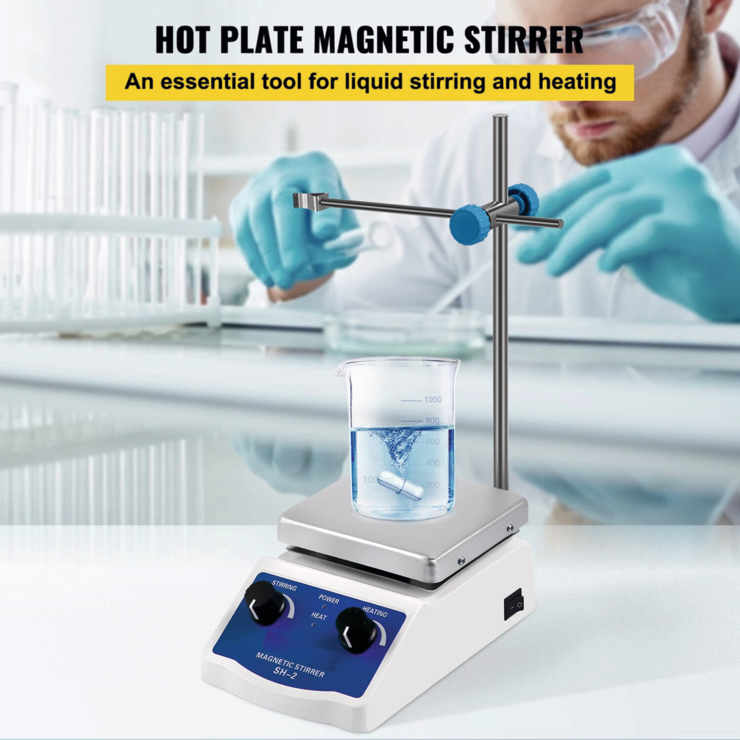 Magnetic Stirrer Hotplate, Heating Plate  with 2000ml Mixing Capacity