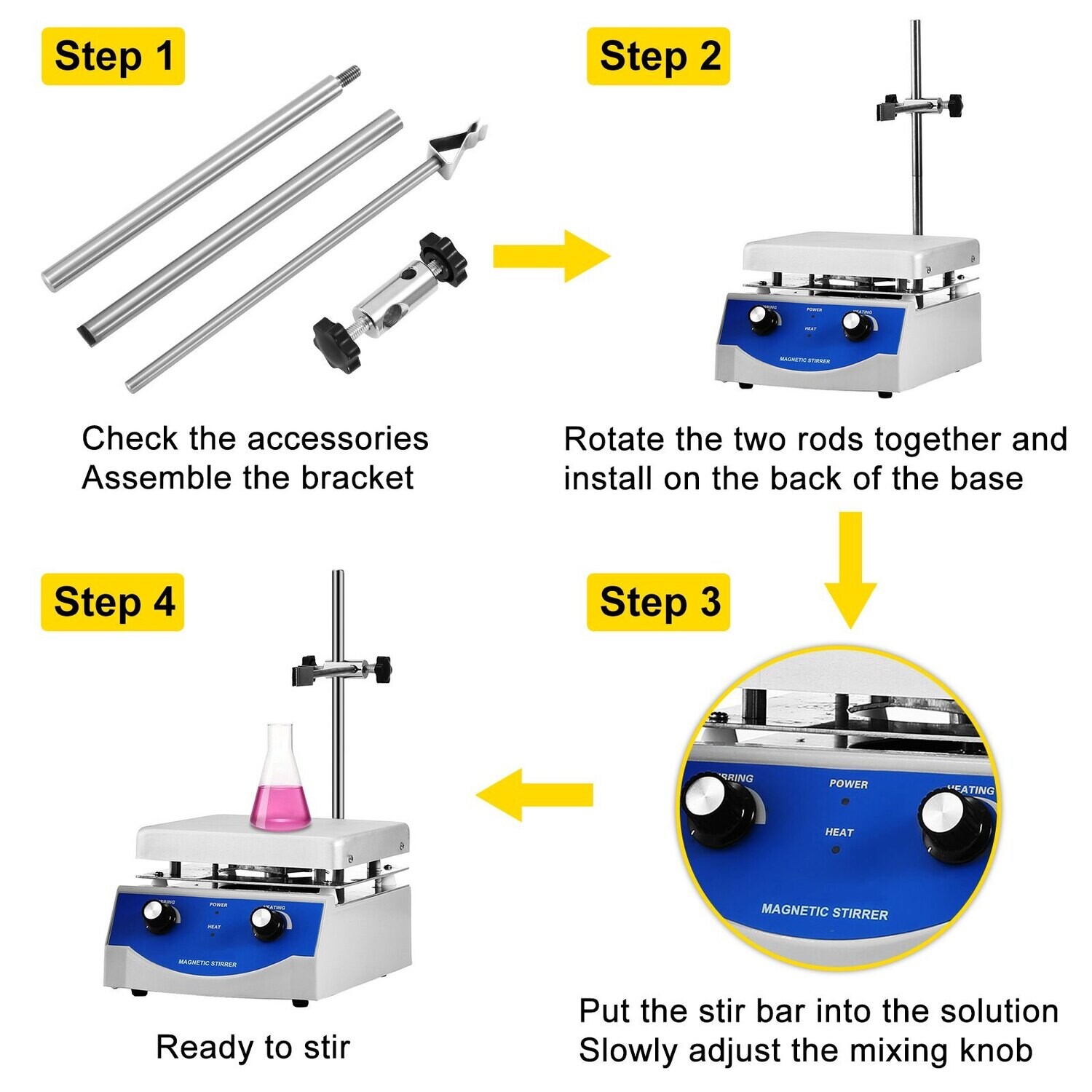 Magnetic Stirrer Hotplate, Heating Plate  with 2000ml Mixing Capacity