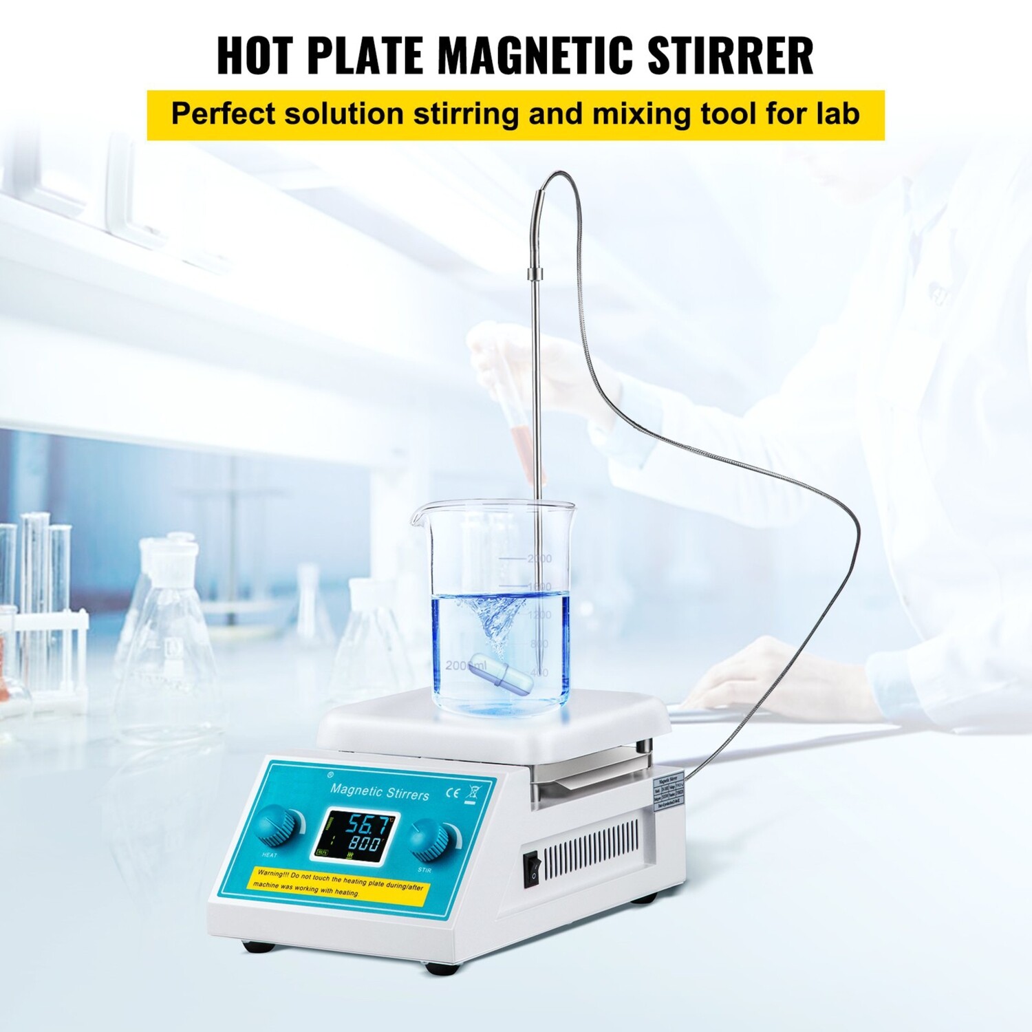 Magnetic Stirrer Hotplate, Heating Plate  with 2000ml Mixing Capacity