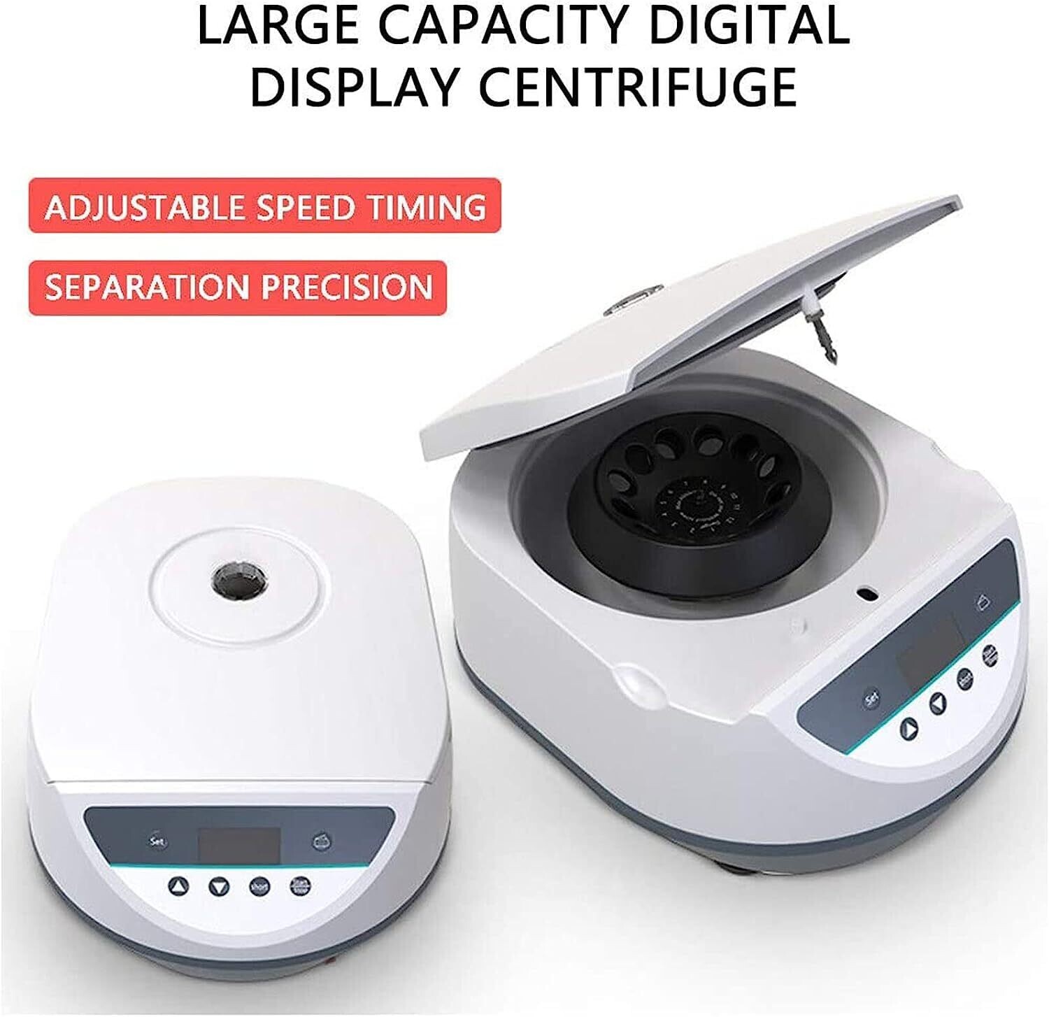 500-5000 RPM Lab Centrifuge Machine with LCD Display - Variable Speed Rotor and Time Control for Efficient Liquid Sample Processing