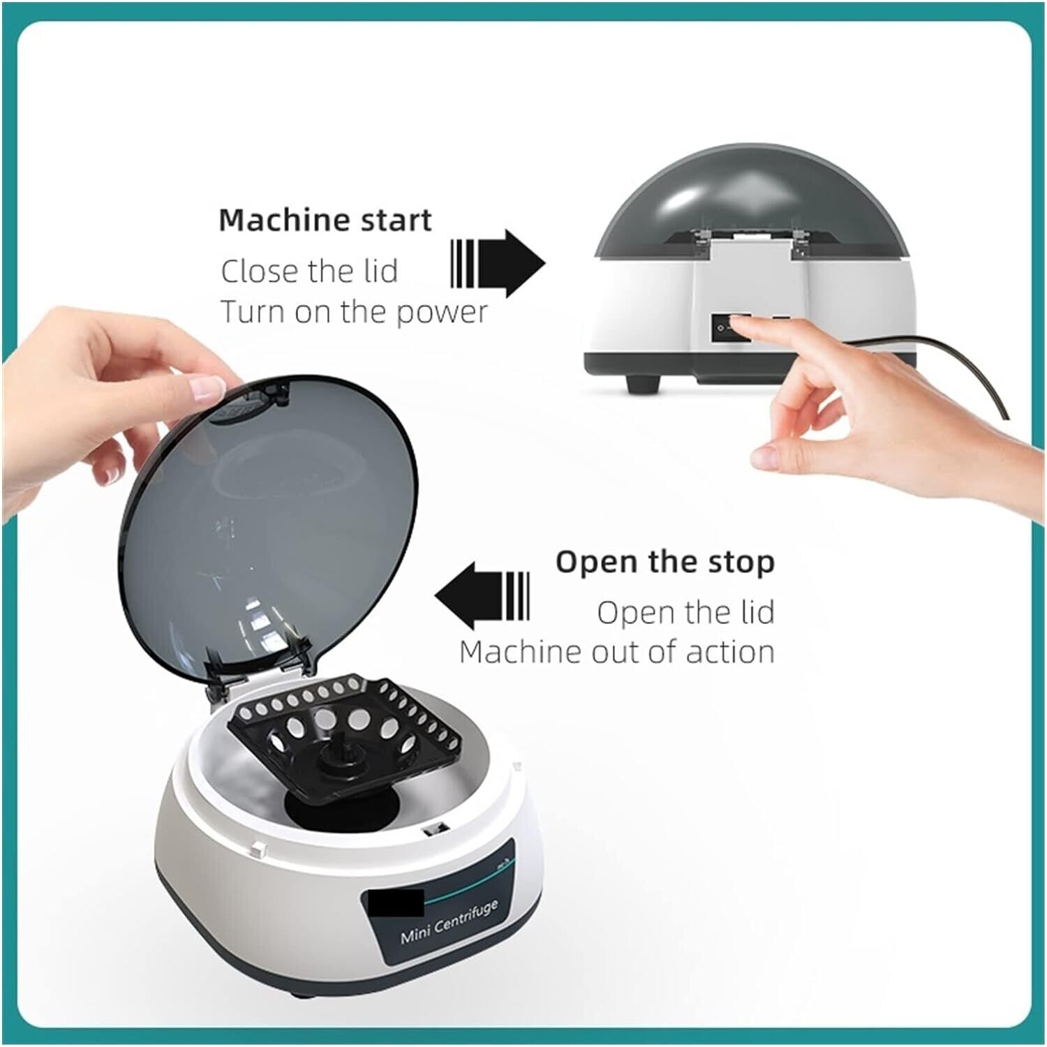 7000RPM Fixed Speed Lab Centrifuge Machine - Max 3286xg RCF Scientific Mini Centrifuge with 2-in-1 Rotor for Versatile Sample Processing