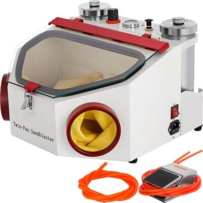 Dental Sandblaster Machine with 2 Pens and 2 Tanks – Professional Sandblaster for Dental Lab