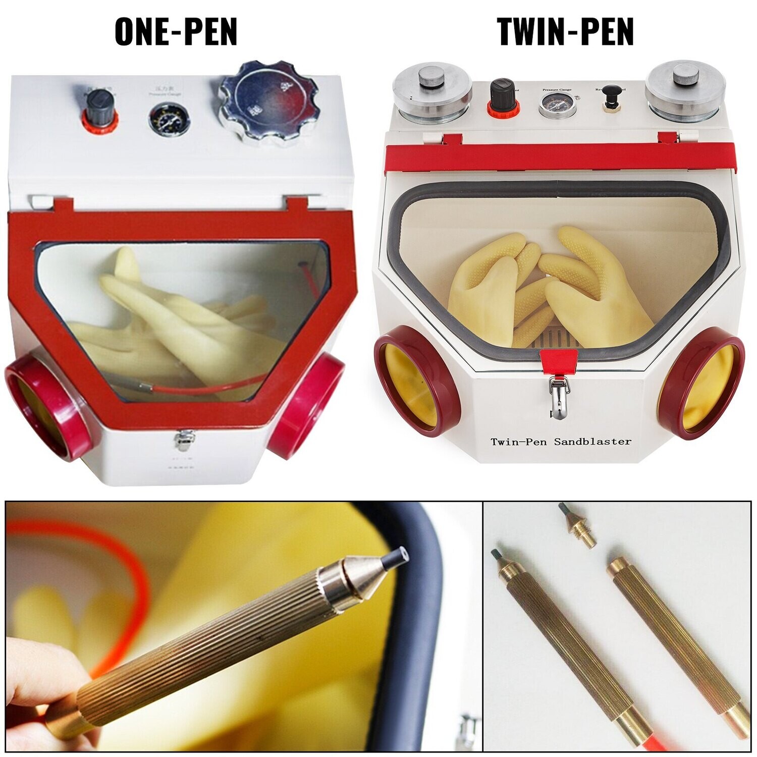 Dental Sandblaster Machine with 2 Pens and 2 Tanks – Professional Sandblaster for Dental Lab