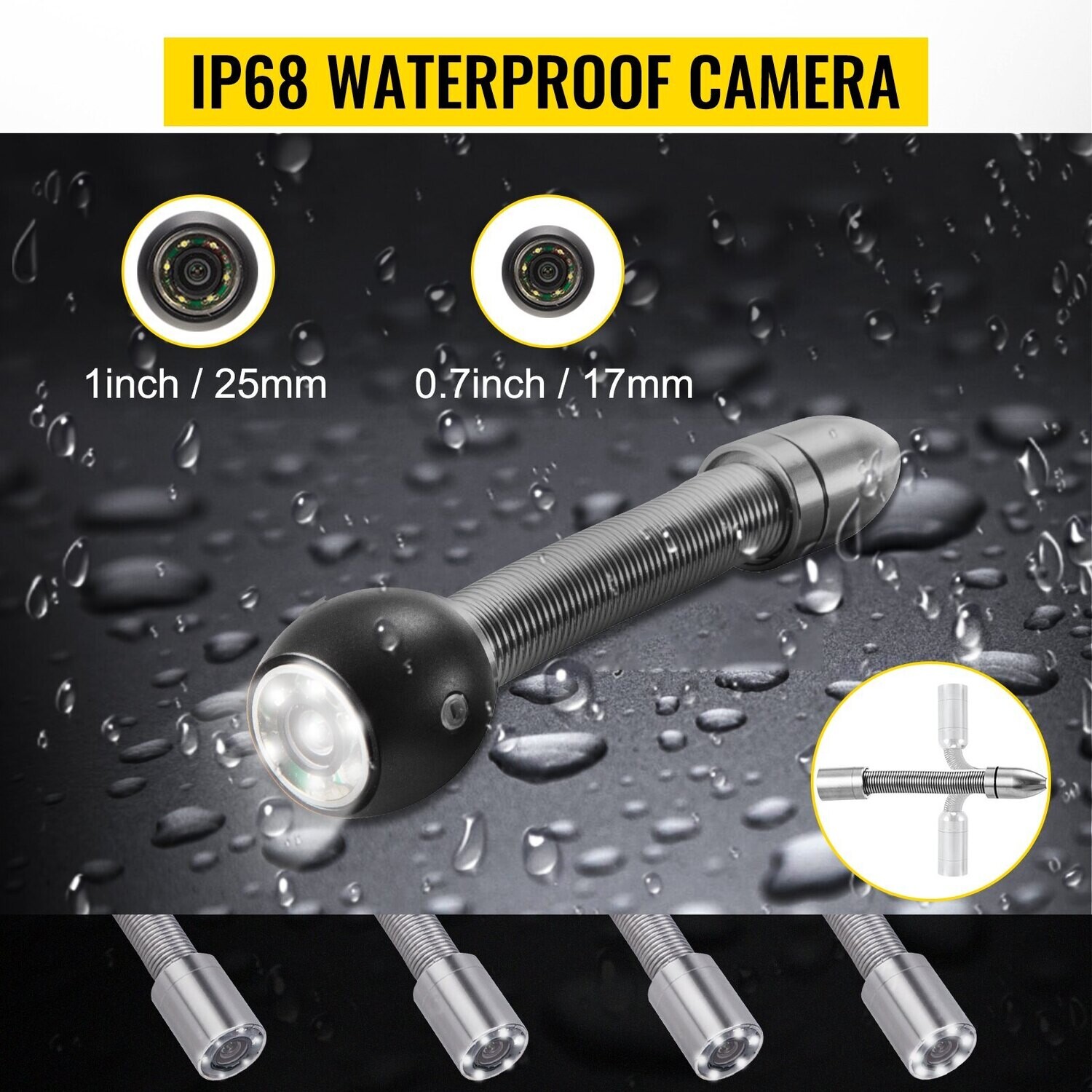 Pipeline Drain Inspection System Video Camera Inspection Kit + 8G SD Card