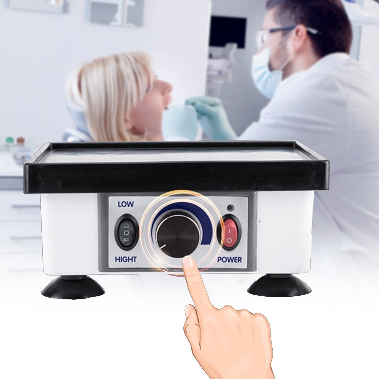 Dental Square Vibrator 120W, 2KG Maximum Load Oscillator – Laboratory Equipment for Dental Labs