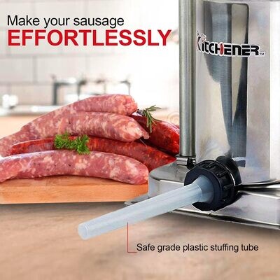 Commercial 5 LBS Stainless Steel Sausage Stuffer, Filler &amp; Maker for Butchers, Delis, Home &amp; Kitchen