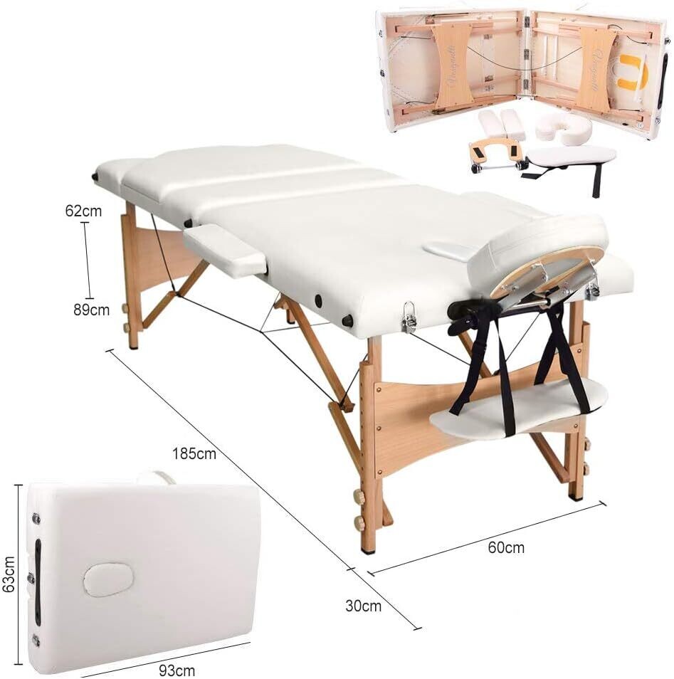 Portable Massage Bed Table - Foldable Beauty Couch in 3 Sections