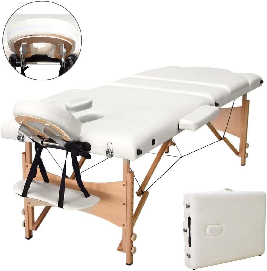 Portable Massage Bed Table - Foldable Beauty Couch in 3 Sections