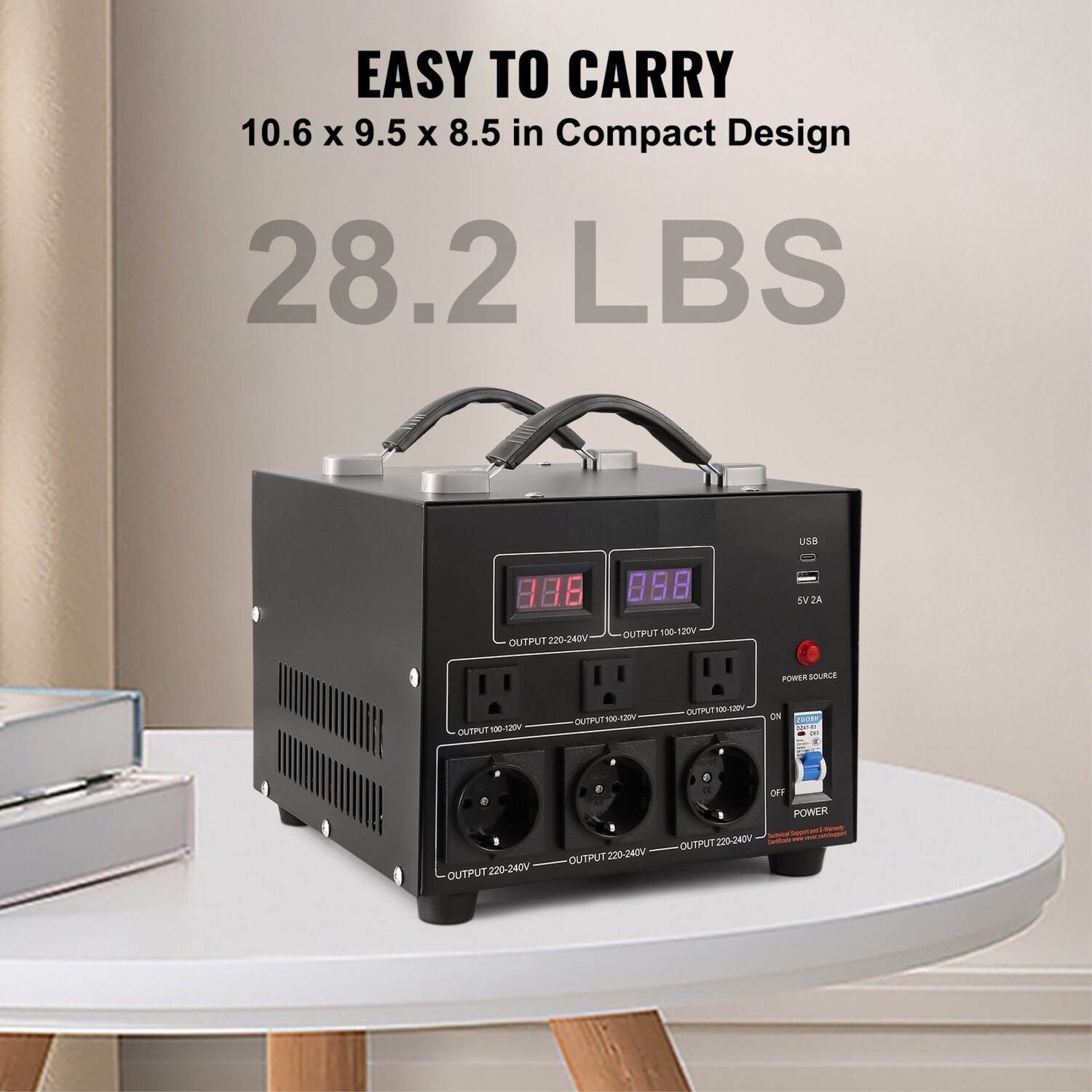 5000W Heavy Duty Step-Up/Step-Down Transformer - Converts 110V to 220V for Reliable Power Supply