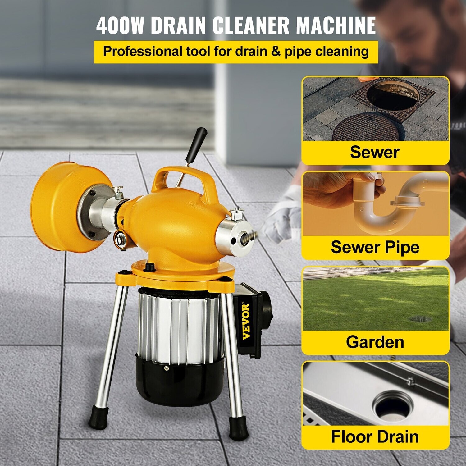 Professional Pipe Dredger Electric Drain Cleaner Pipeline Unblocker And Cleaning Machine for Bathroom, Toilet &amp; Sink