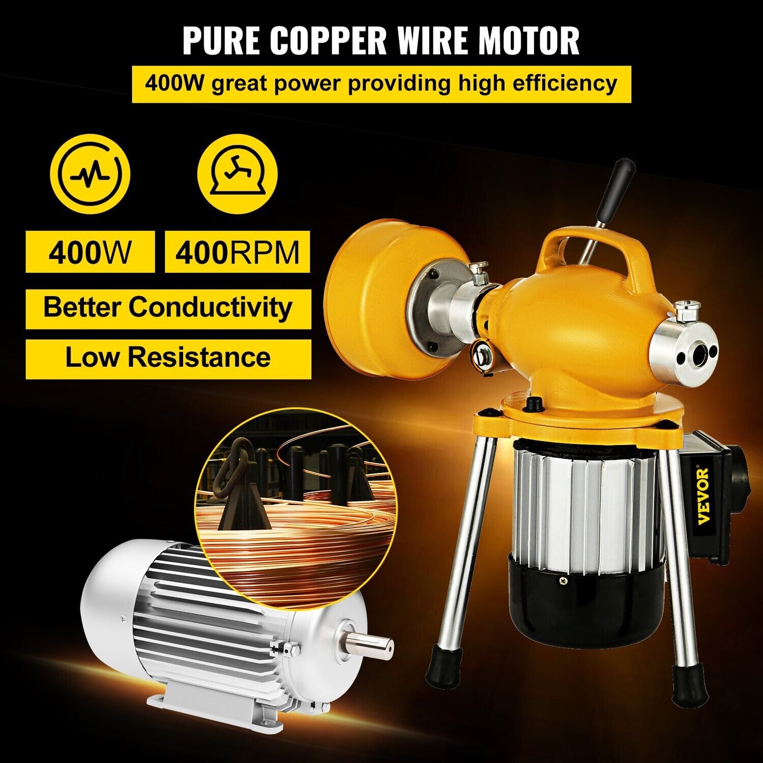 Professional Pipe Dredger Electric Drain Cleaner Pipeline Unblocker And Cleaning Machine for Bathroom, Toilet &amp; Sink