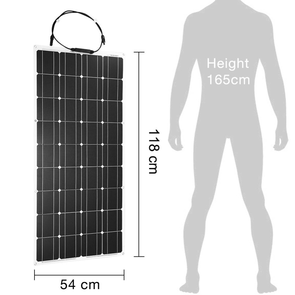 18V 100W-400W Flexible Solar Panel Kit with 12V Battery Charging Controller for RV, Car, Boat, Mobile