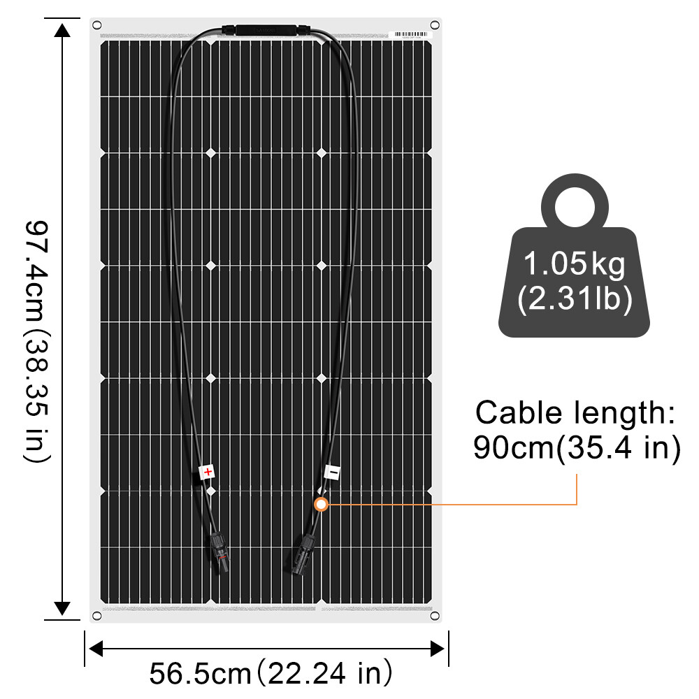 18V 100W-400W Flexible Solar Panel Kit with 12V Battery Charging Controller for RV, Car, Boat, Mobile