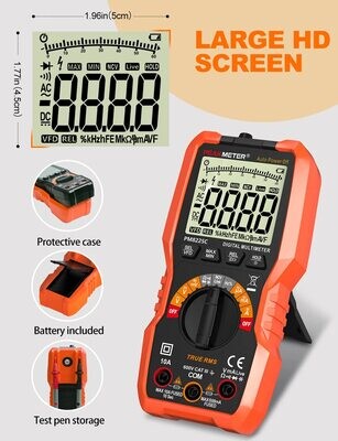 Digital Multimeter Tester, 6000 Counts, DC/AC Voltmeter, NCV, Ohm, Volt, Amp Tester for Voltage, Current, Resistance, and Capacitance Measurement