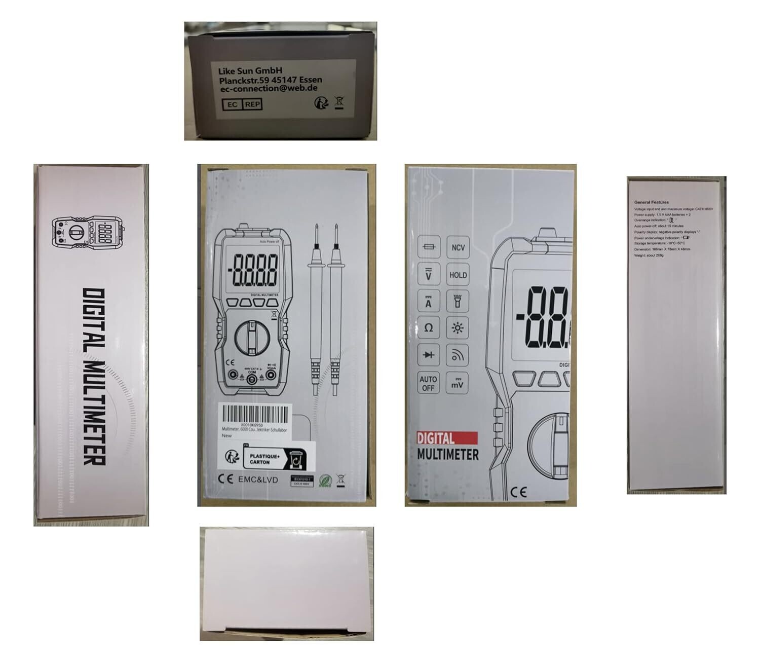 Digital Multimeter Tester, 6000 Counts, DC/AC Voltmeter, NCV, Ohm, Volt, Amp Tester for Voltage, Current, Resistance, and Capacitance Measurement