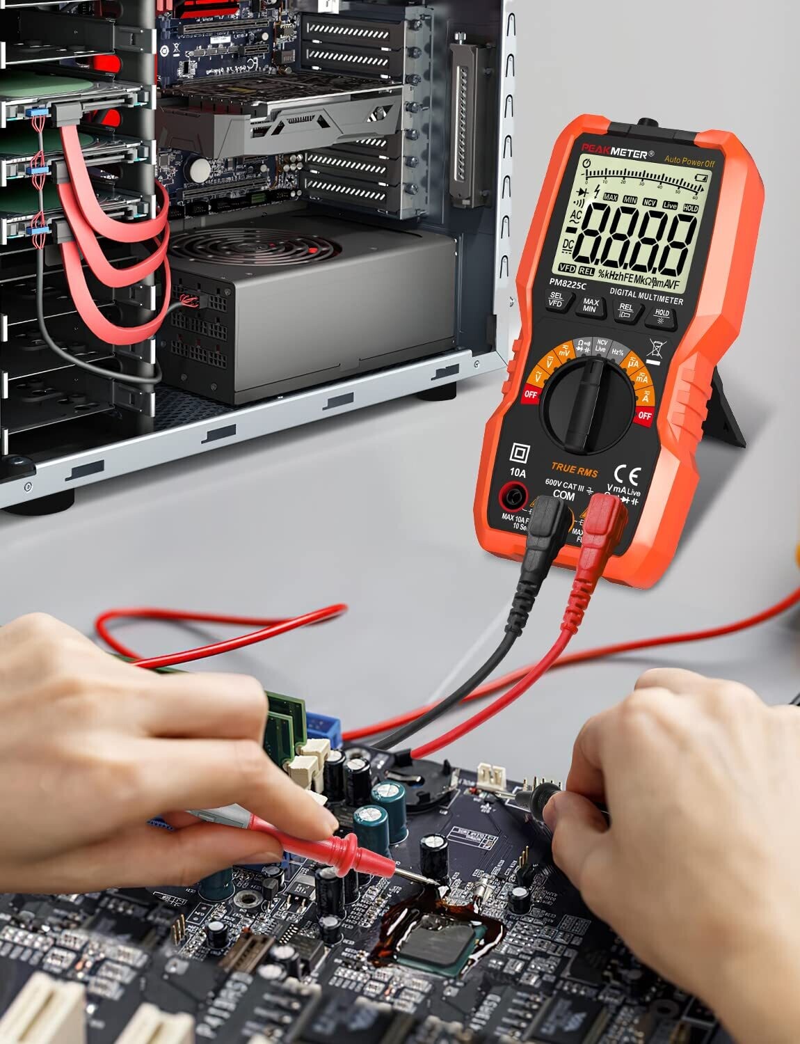 Digital Multimeter Tester, 6000 Counts, DC/AC Voltmeter, NCV, Ohm, Volt, Amp Tester for Voltage, Current, Resistance, and Capacitance Measurement