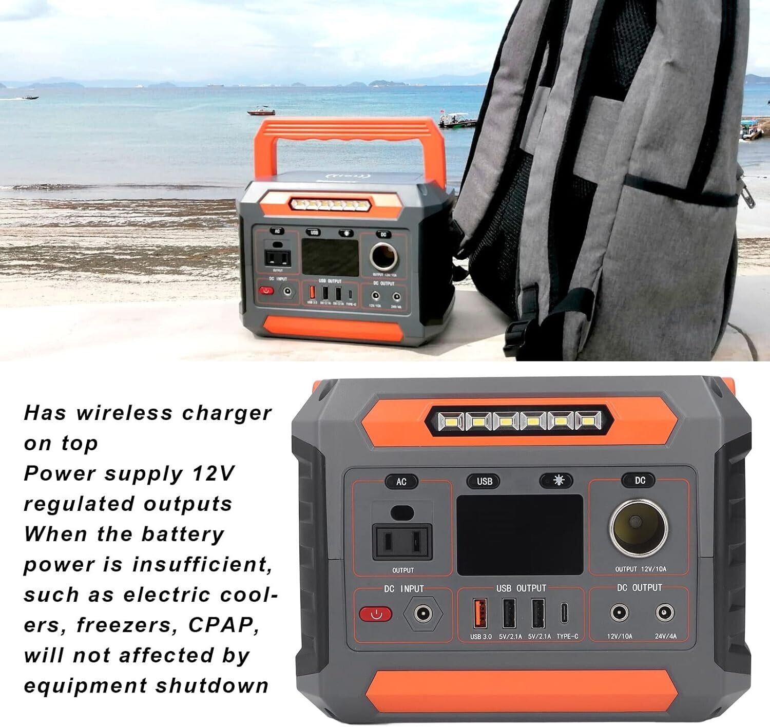 Portable Power Station Mobile Solar Generator with Backup Lithium Battery for Outdoor Camping RV