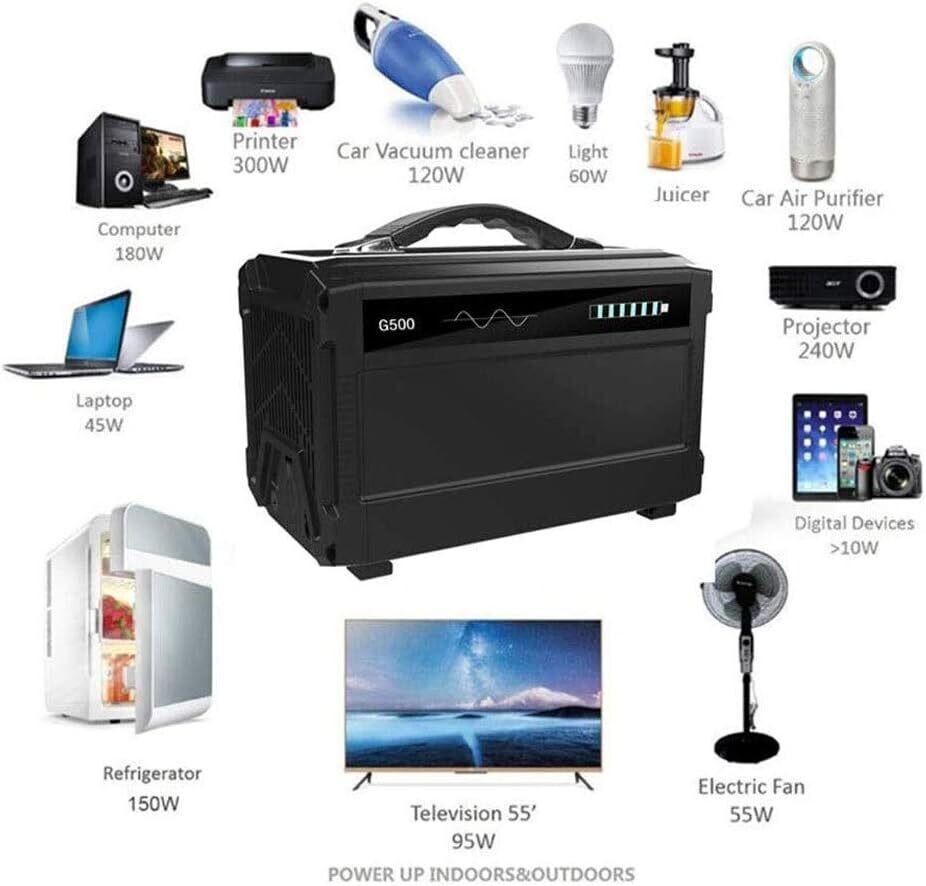 Portable Power Station Mobile Solar Generator with Backup Lithium Battery for Outdoor Camping RV
